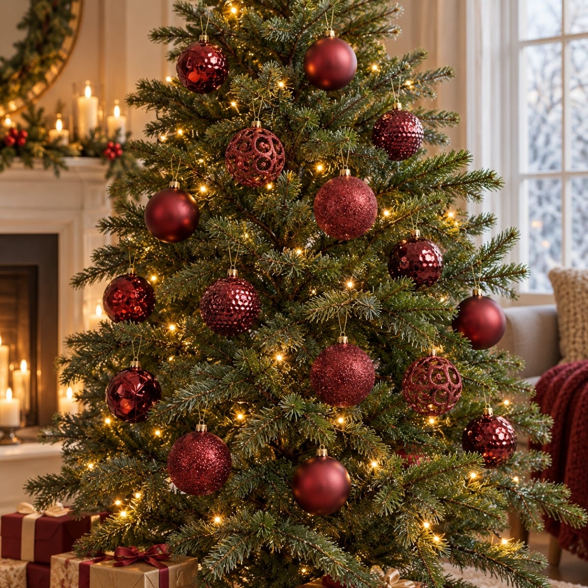 Decoris Kerstballen Set van 37 Rood 6 cm