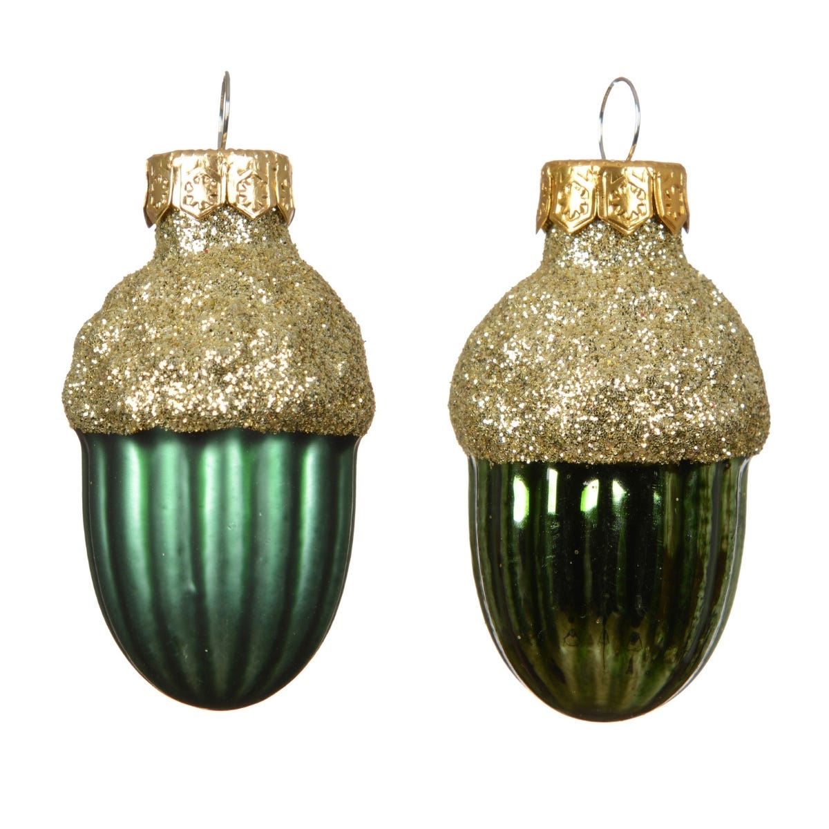 Decoris Eikels Glas Groen Ø 3 cm 12 Stuks