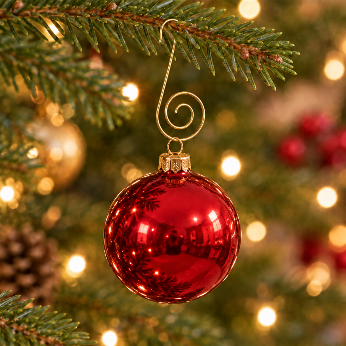 De Bosrand Kerstbalhaakjes Goud 40 stuks