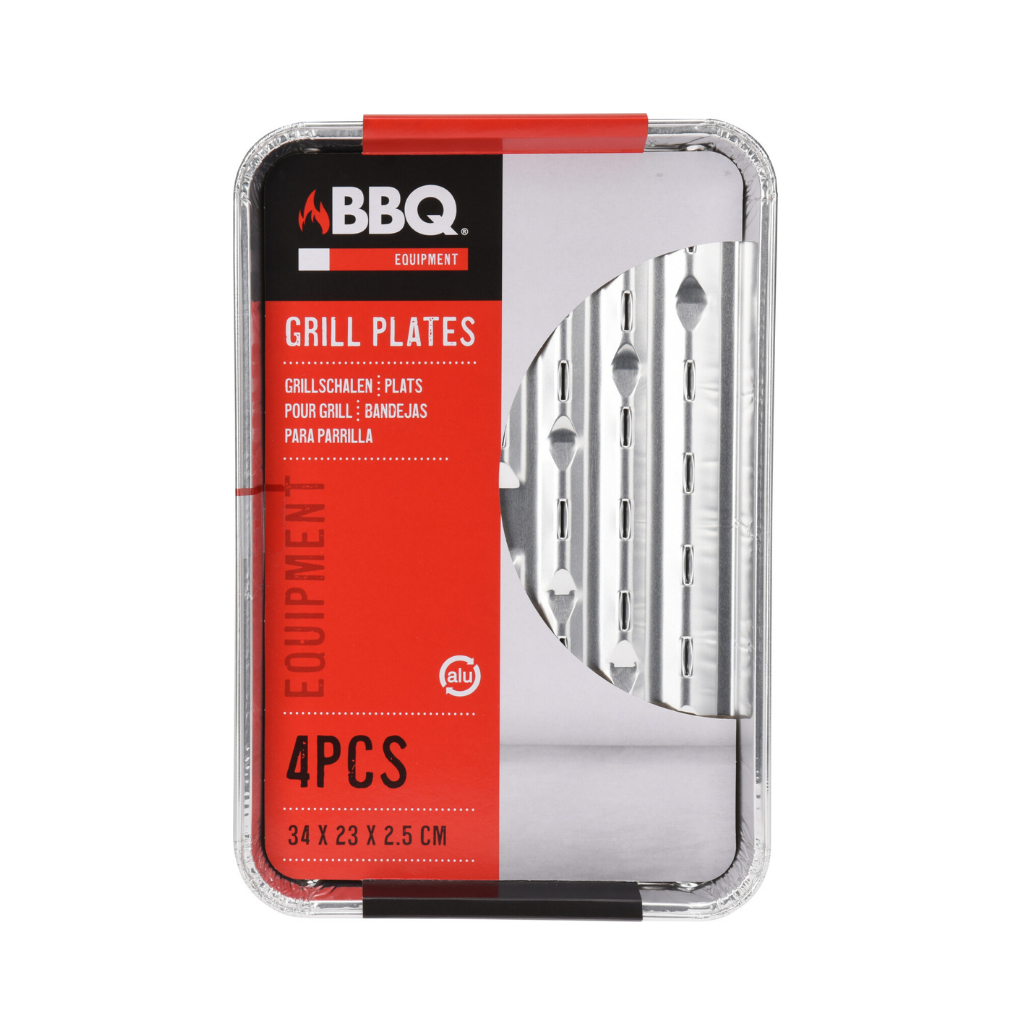 Barbecue Grillschalen met gaatjes 4 stuks 34 x 23 x 2.5 cm