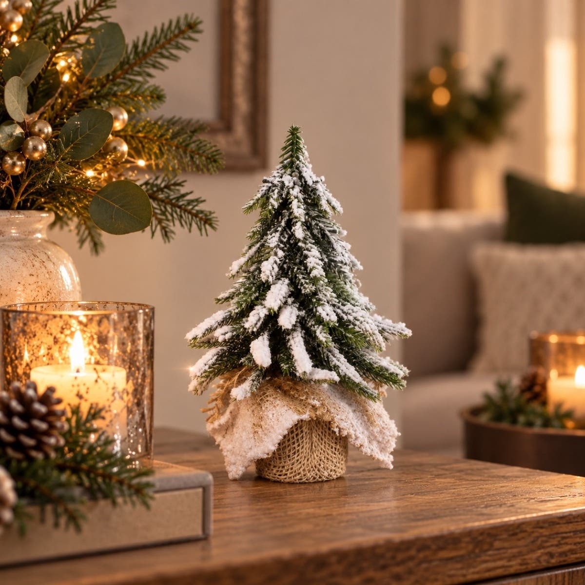 Evergreen Mini Kunstkerstboom Wit Sneeuw 20 cm
