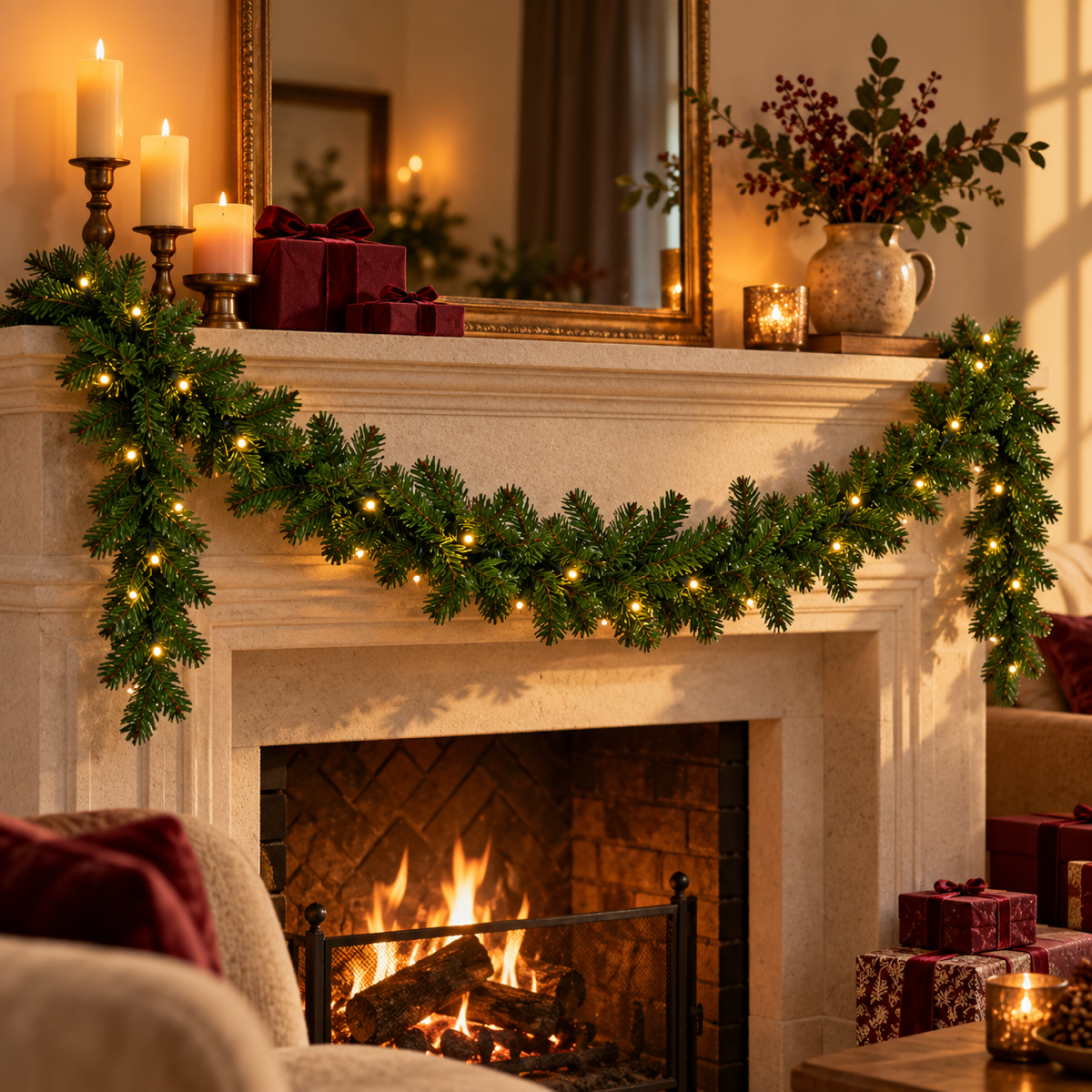 Evergreen Guirlande Northern spruce met Verlichting 270 x 25 cm