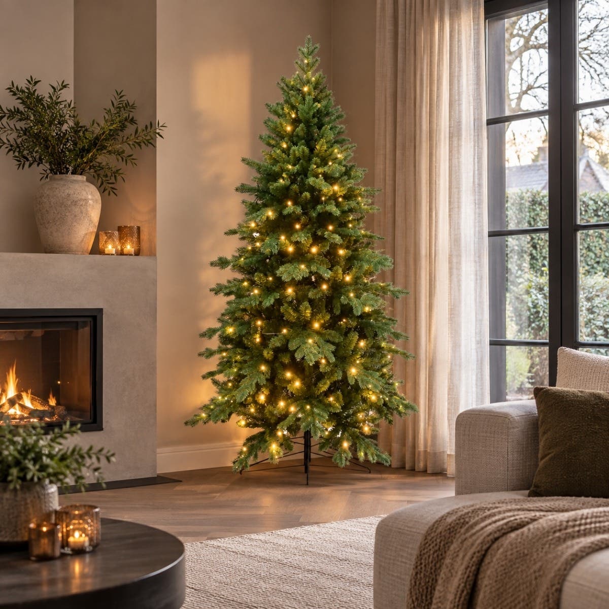 Evergreen Kunstkerstboom Janga Slim Groen met Verlichting 180 x 112 cm