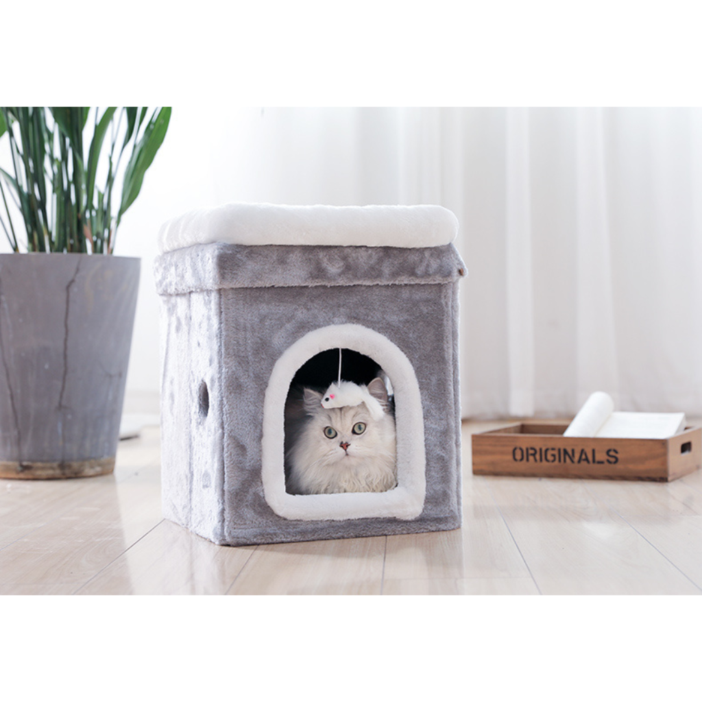 Kattenhuis grijs 31 x 42 cm