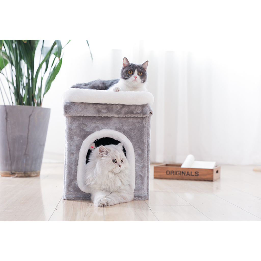 Kattenhuis grijs 31 x 42 cm