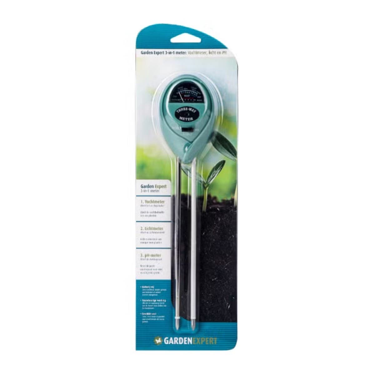Garden Expert 3-in-1 meter: Vochtigheid, licht en PH