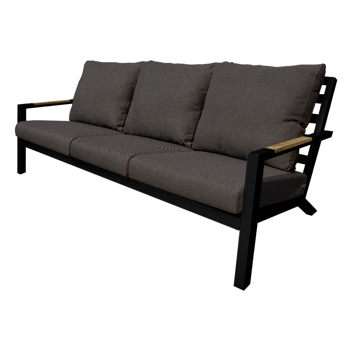 Royal Seasons Bank 3-zits Detroit Zwart 210 x 90 x 79 cm