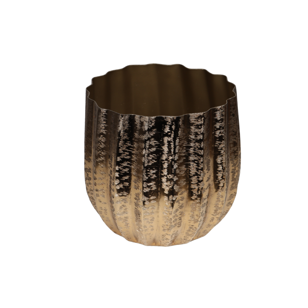 Pot aluminium brush gold 25 x 24 cm