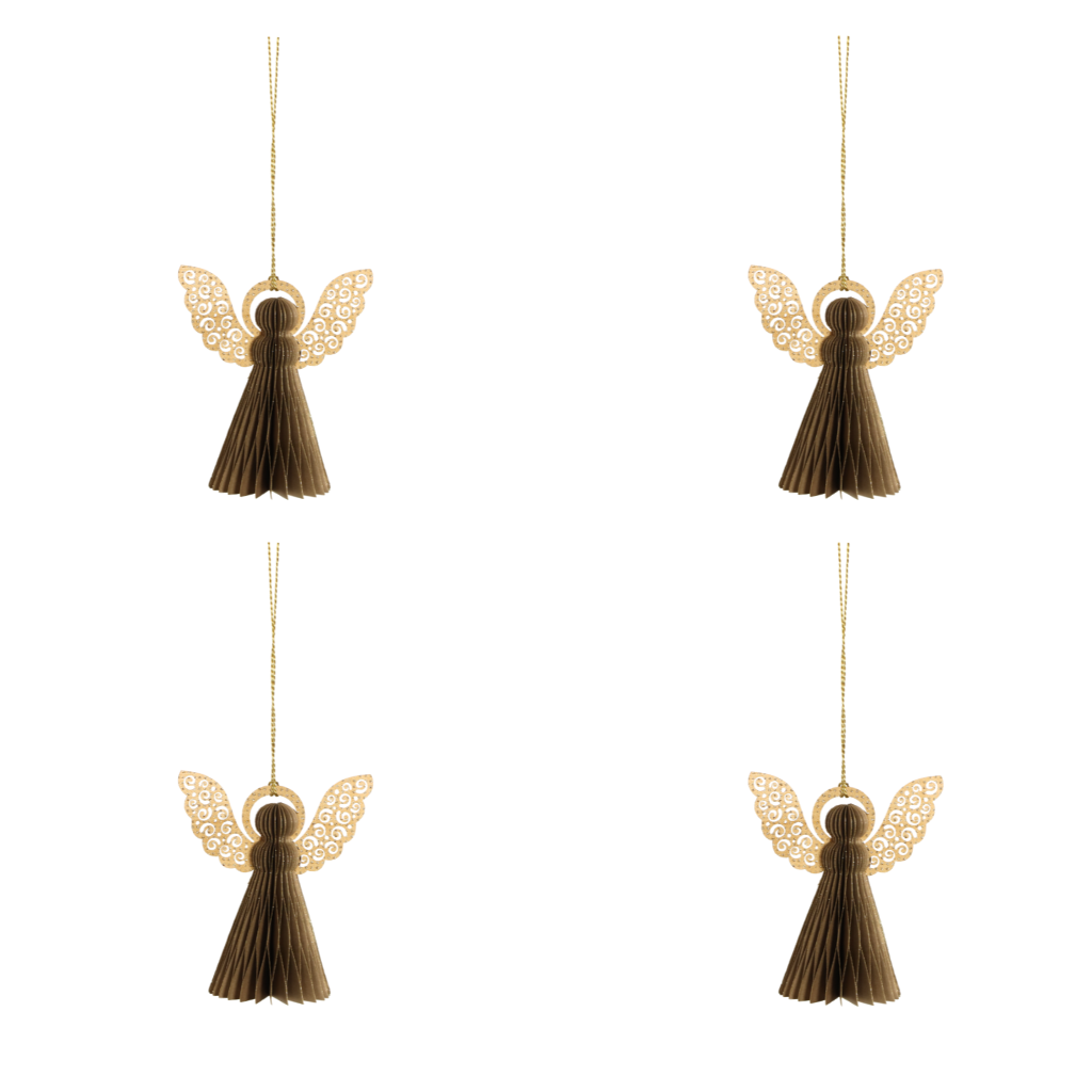 Papieren Engel 12 cm Goud 4 stuks