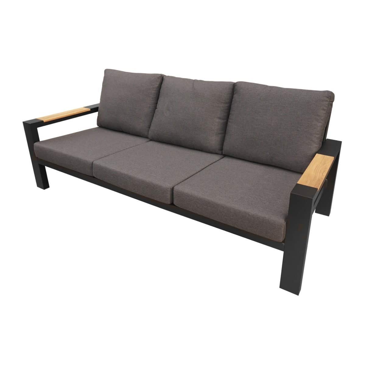 Royal Seasons Bank 3-zits Memphis Zwart 215 x 86 x 77 cm