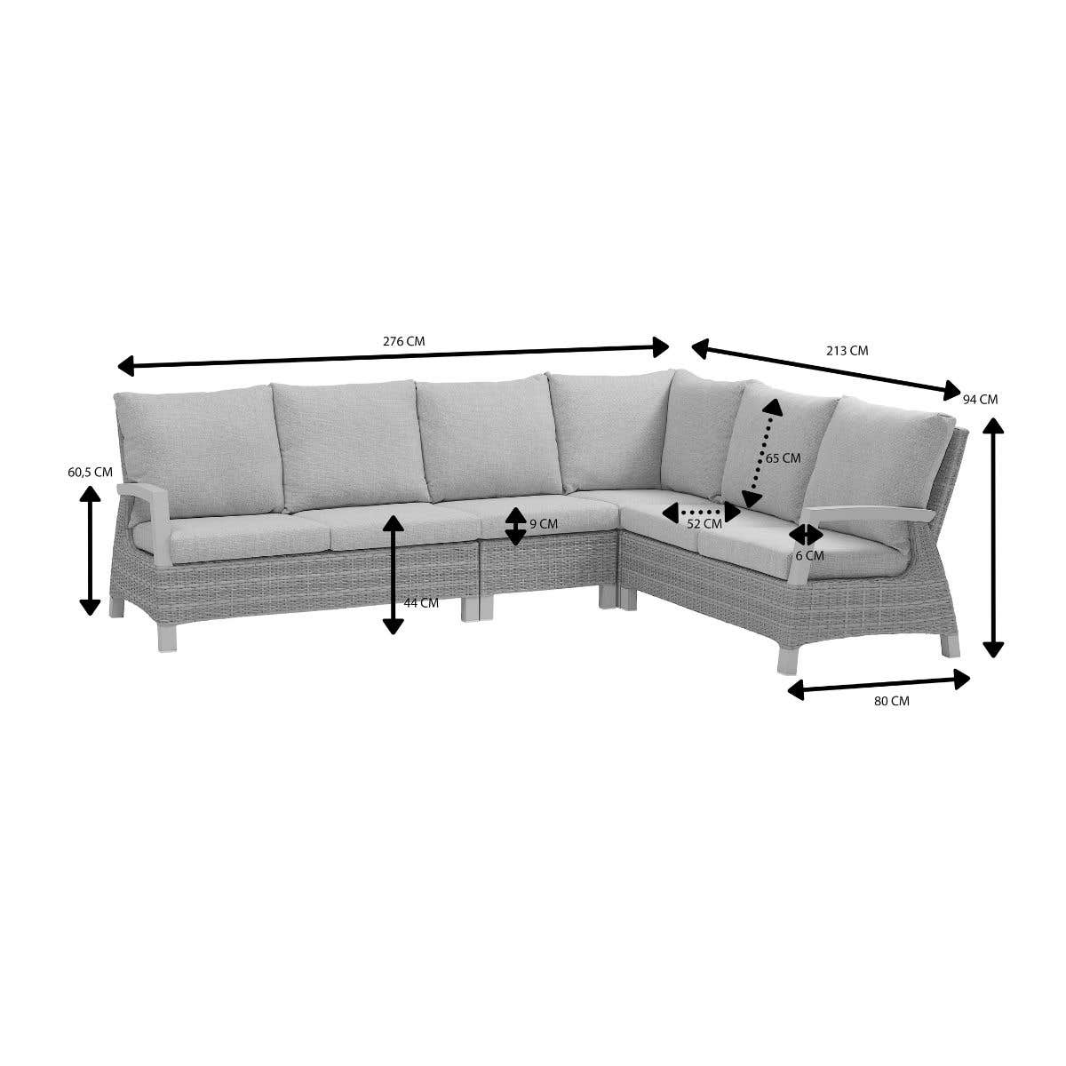Royal Seasons Hoeklounge 6-zits Athene Beige 279 x 219 x 88 cm