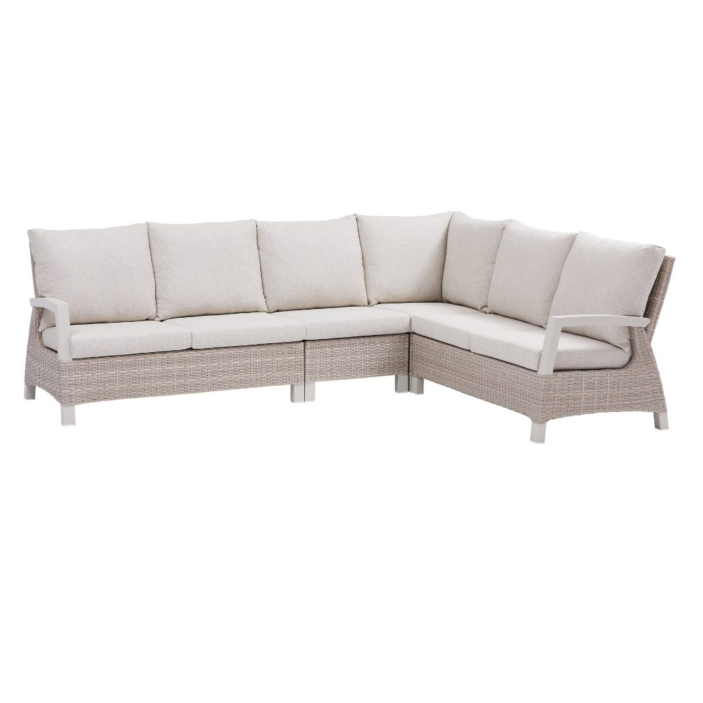 Royal Seasons Loungeset 6-zits Athene met Verstelbare Tafel Zand