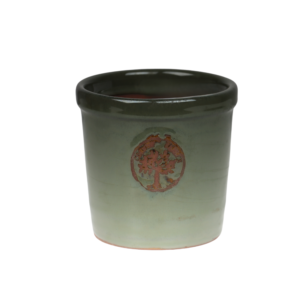 Pot cilinder country garden koper blauw 11 x 11 cm