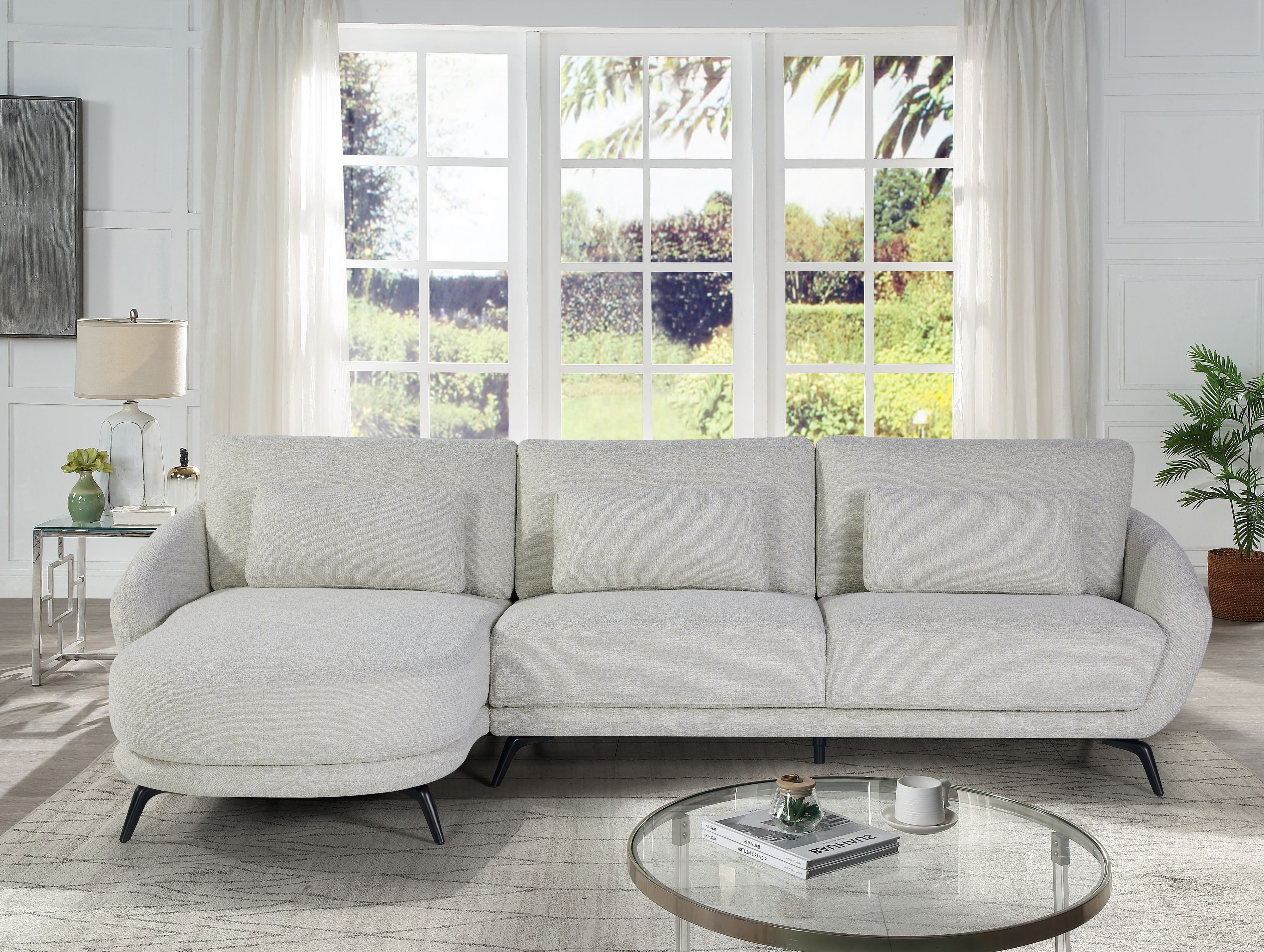 24Seven Hoekbank Lucca Driezits Links Beige 287 x 163 x 82.5 cm