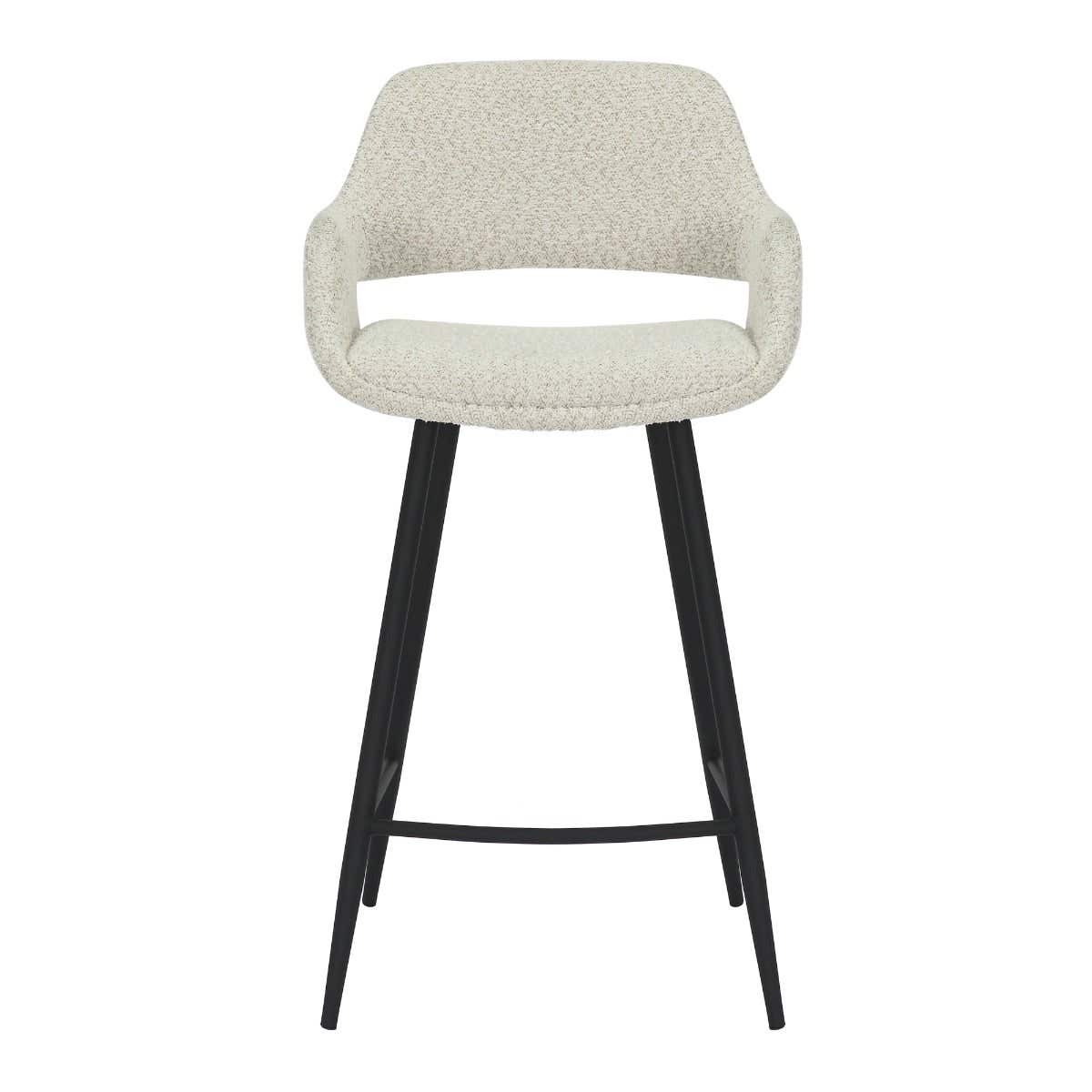 24Seven Barstoel Dario Bouclé Offwhite Wit 50 x 49 x 103 cm