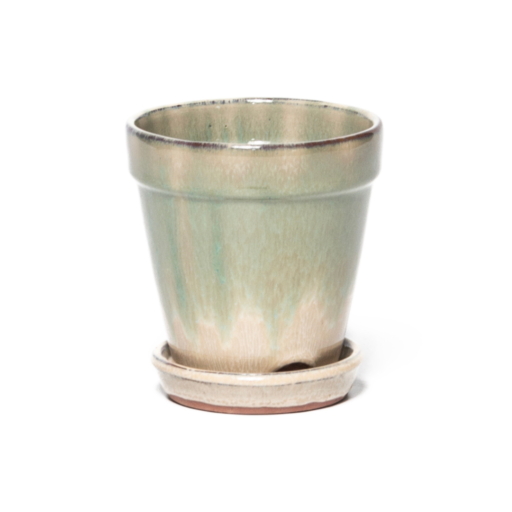 Pot met schotel Pistache 11 x 11.5 cm