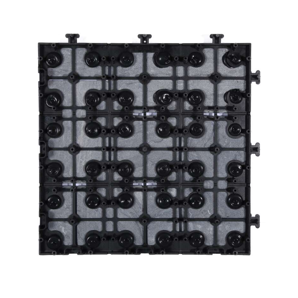 Terrastegel Qlik travertin blocks grey 30 x 30cm 6 stuks
