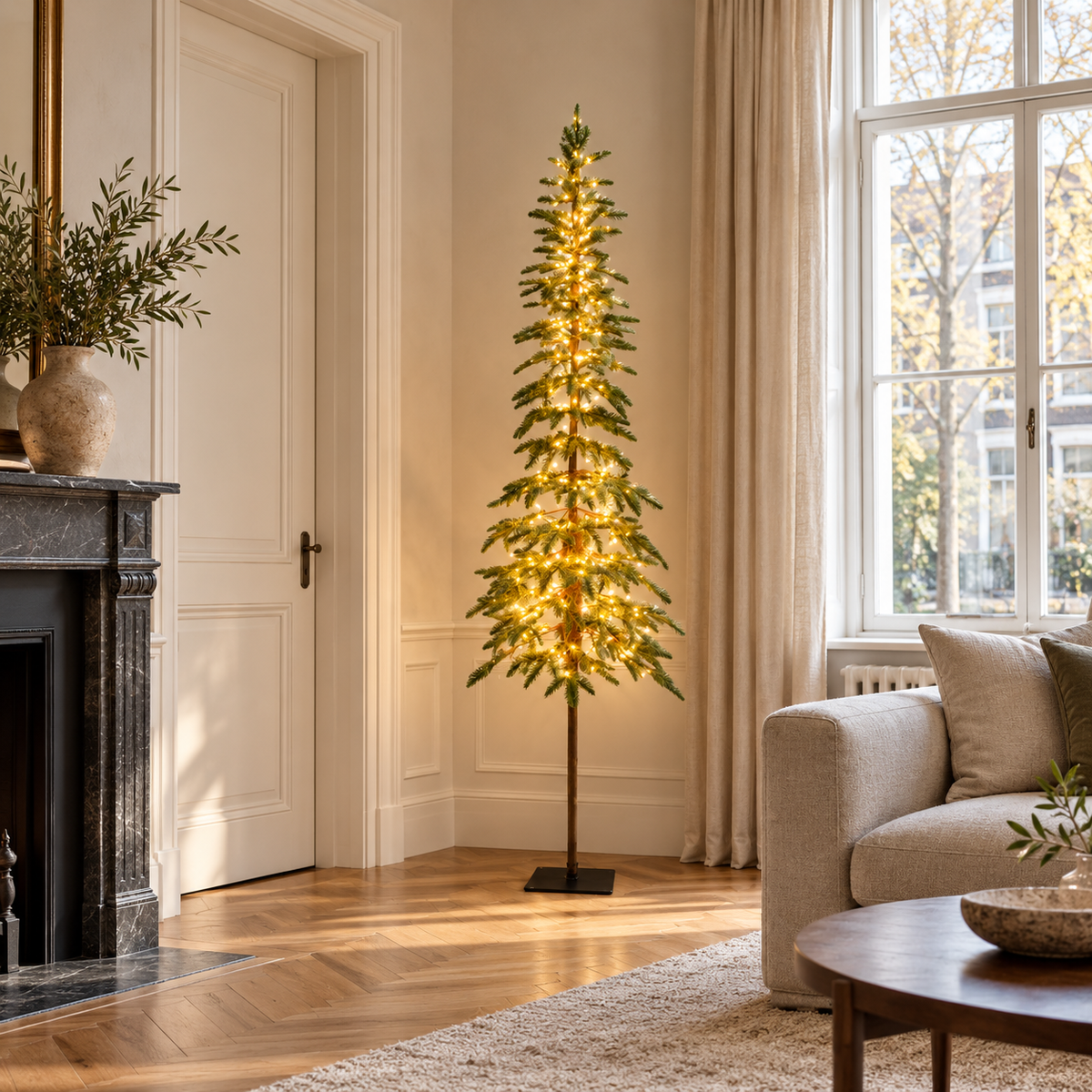 Evergreen Kunstkerstboom Mountain Groen met Verlichting en Dimmer 180 x 48 cm