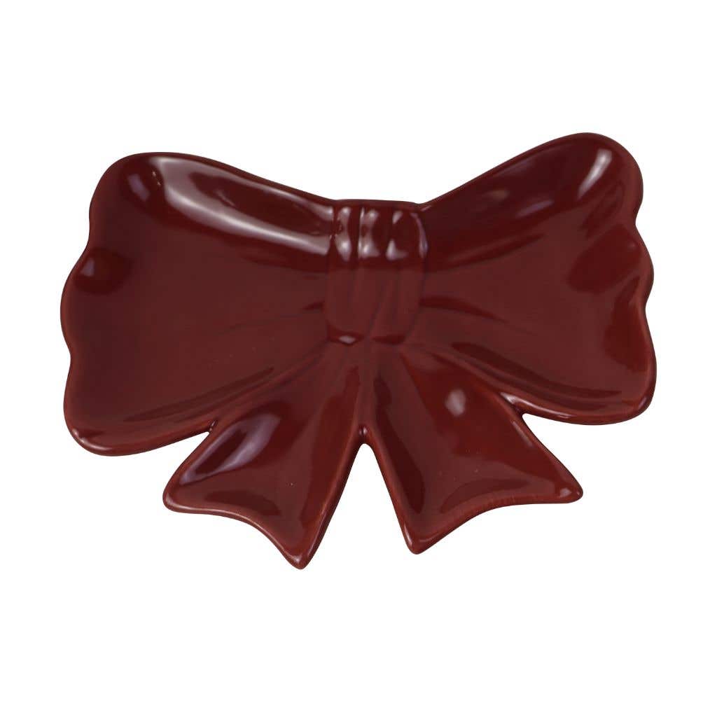 Schaaltje strik burgundy 14.5 x 11 cm