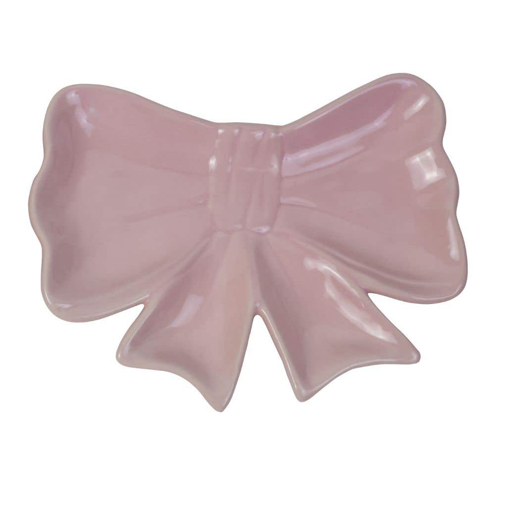 Schaaltje strik pink 21 x 16.5 cm
