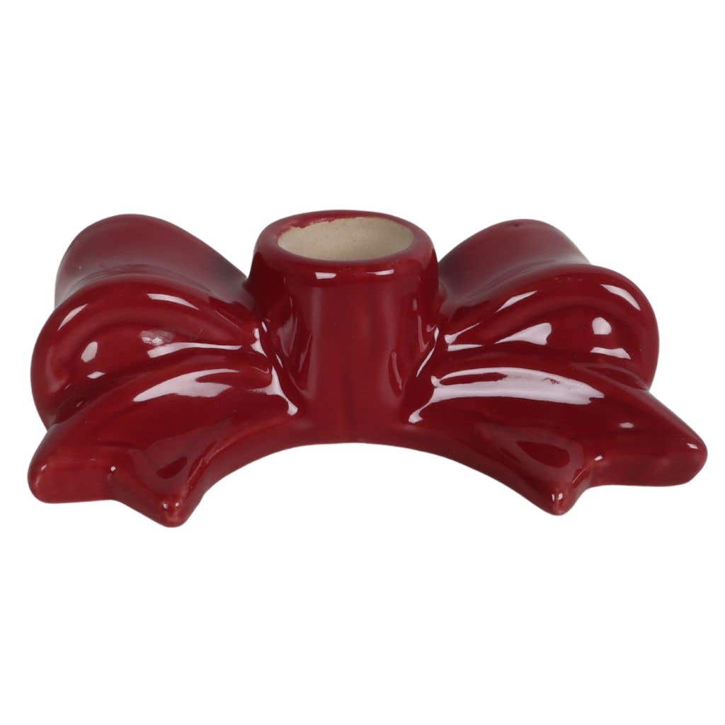 Kandelaar strik burgundy 11.5 x 6.5 x 3.5 cm