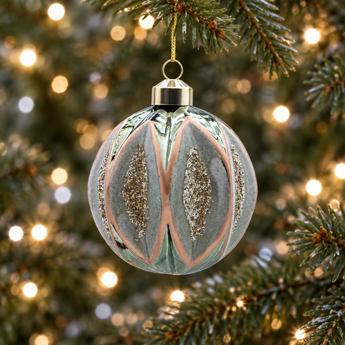 De Bosrand Kerstornament Shiny Glas Groen 8 cm