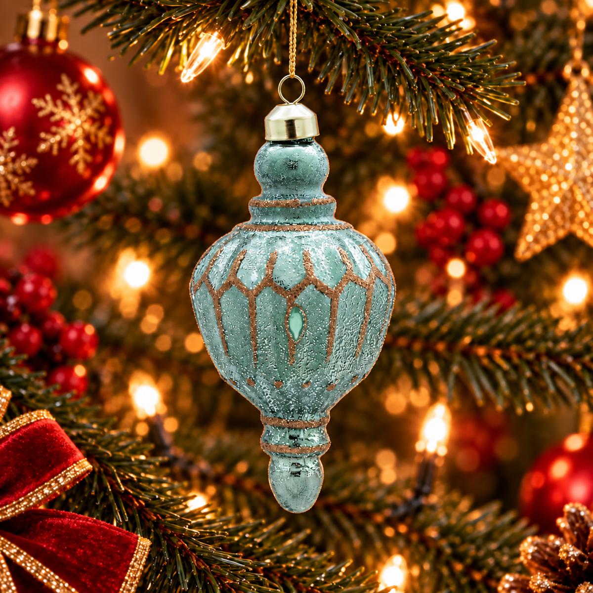De Bosrand Kerstornament Glas Groen 15 cm