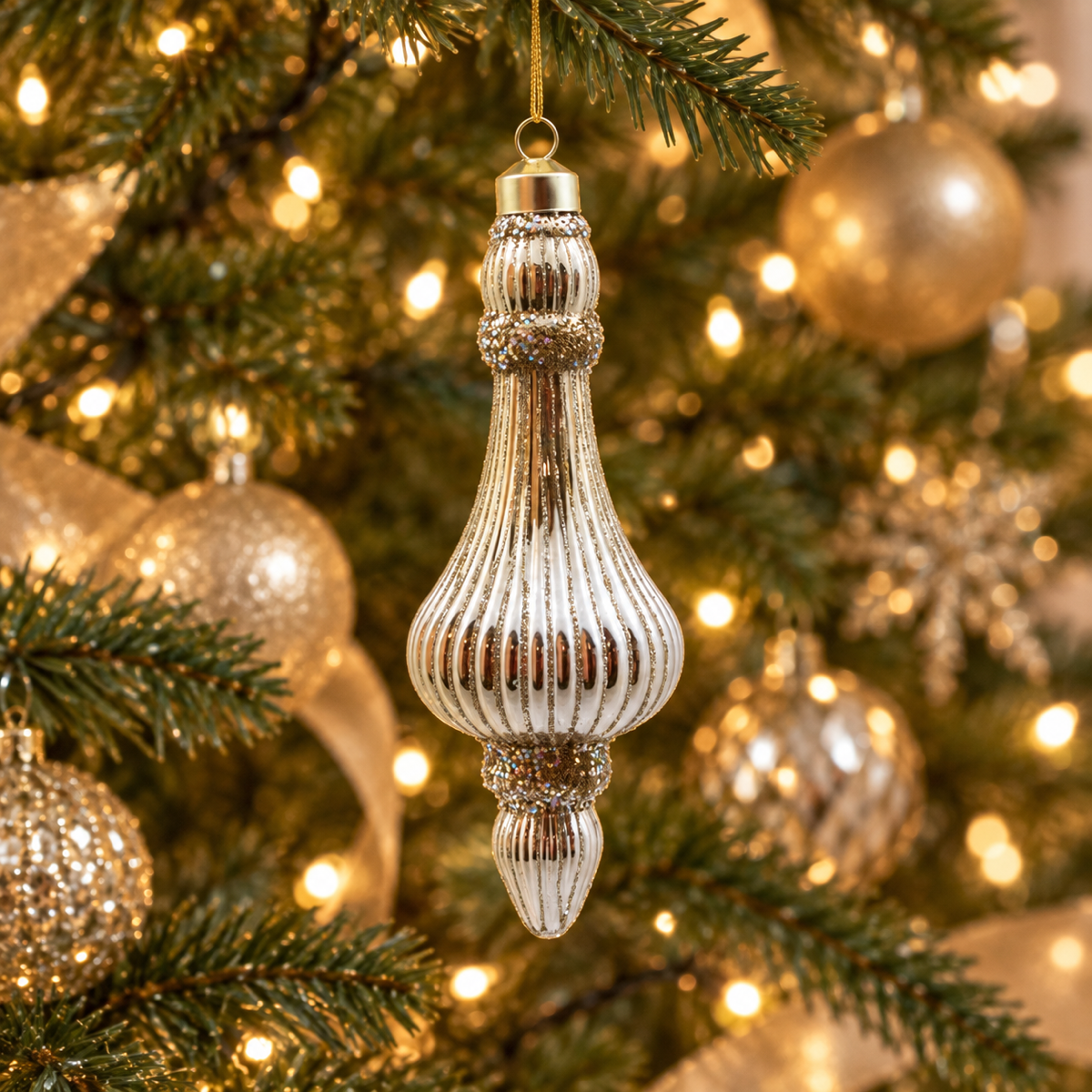 De Bosrand Kerstornament Glas Goud 17 cm
