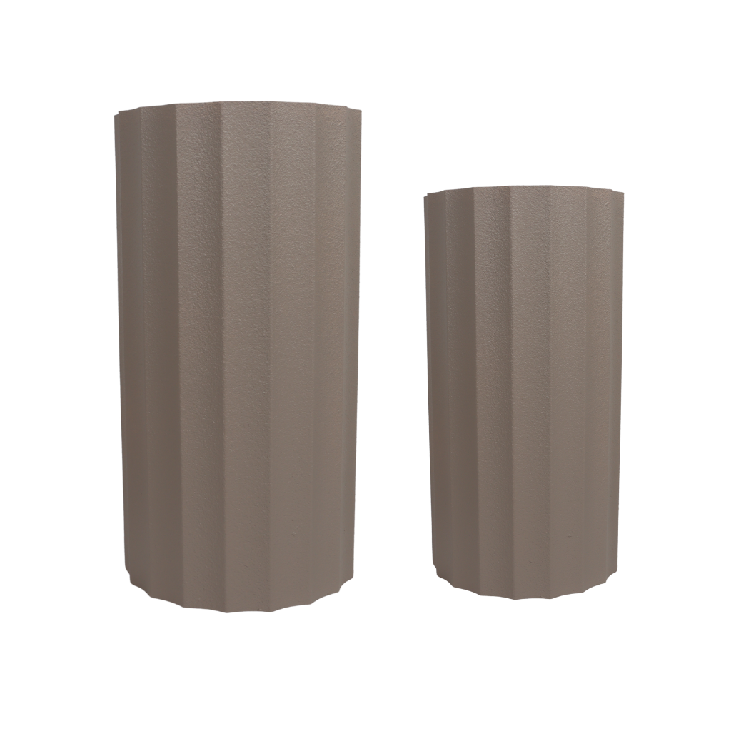 De Bosrand Zuil Art mocha 2 stuks Bruin 34 x H 51/66 cm S/2 cm