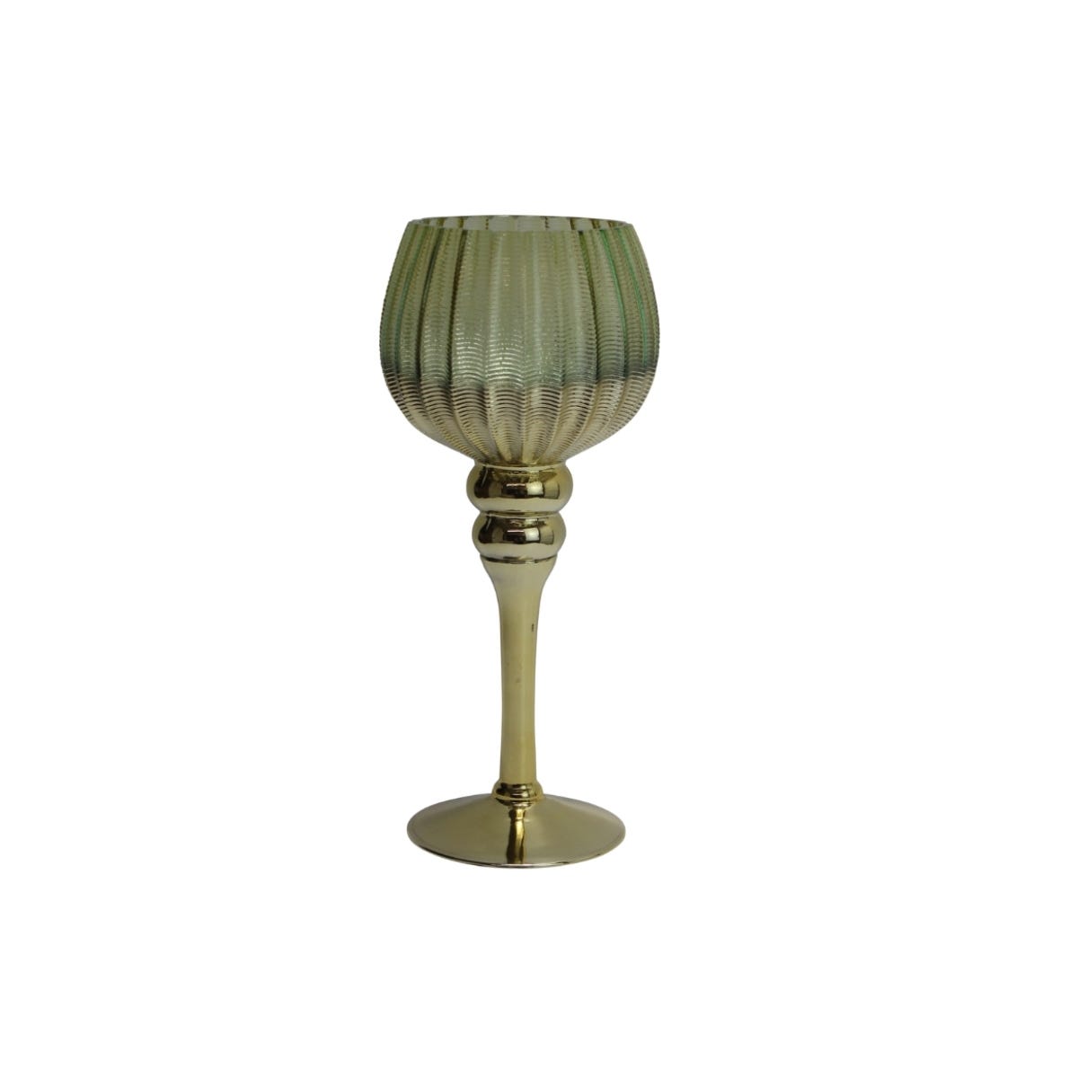 De Bosrand Waxinelichthouder op Voet Groen 30 x 13 cm
