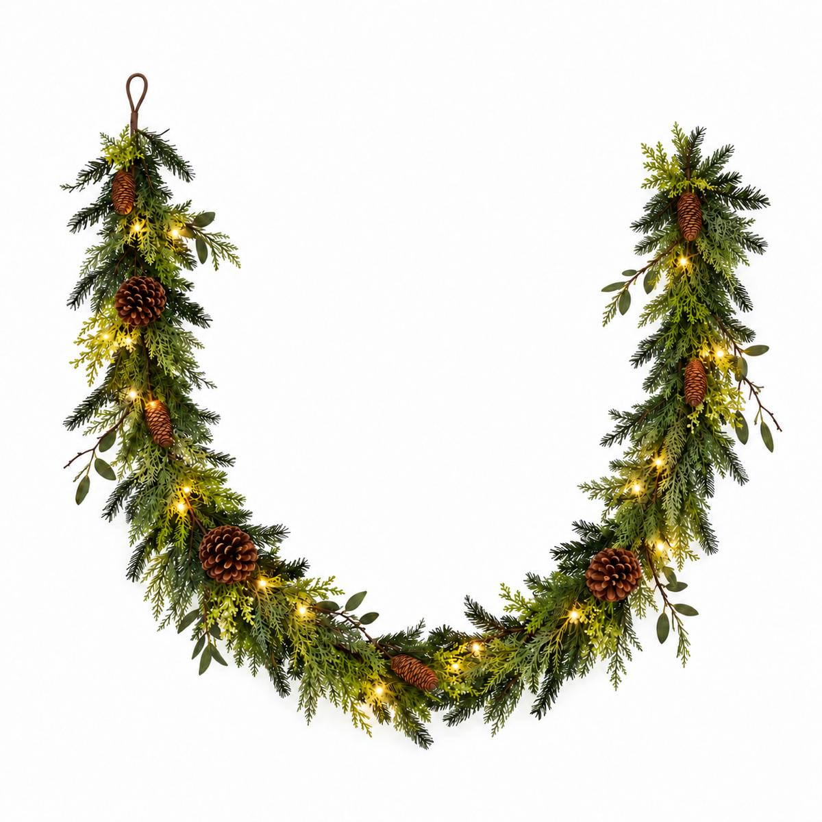 De Bosrand Guirlande Deco pinecone verlicht 180 cm