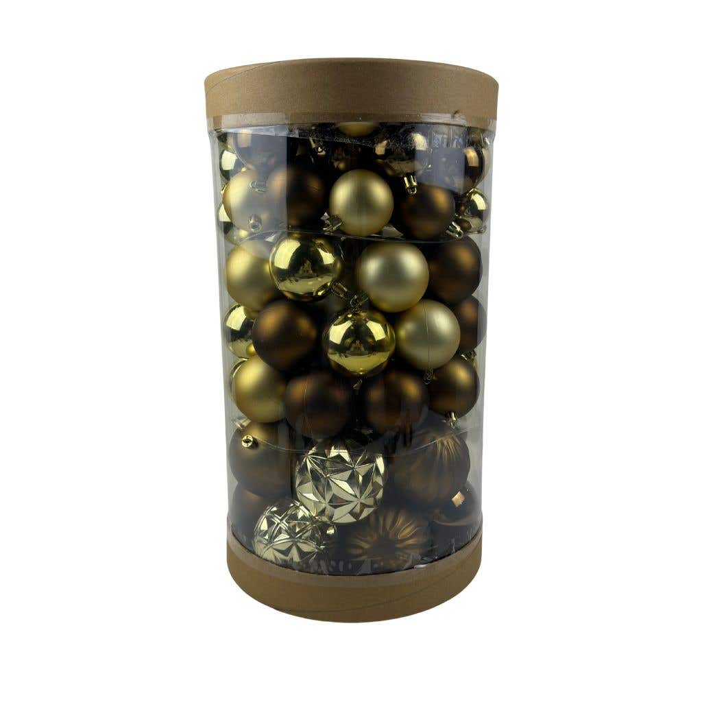 Kerstballen kunststof Coffee mix 100 stuks