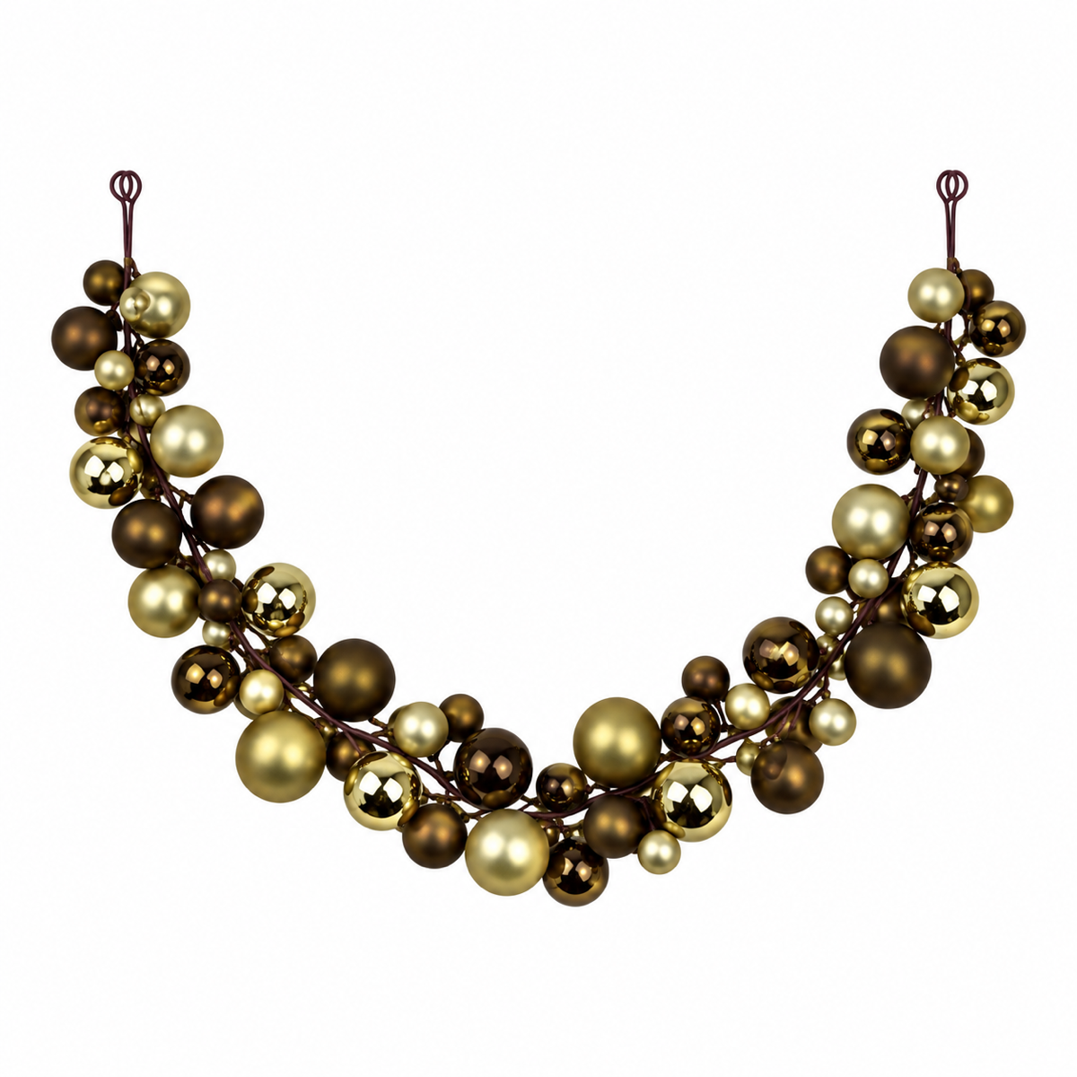 De Bosrand Guirlande kerstballen coffee 174 cm