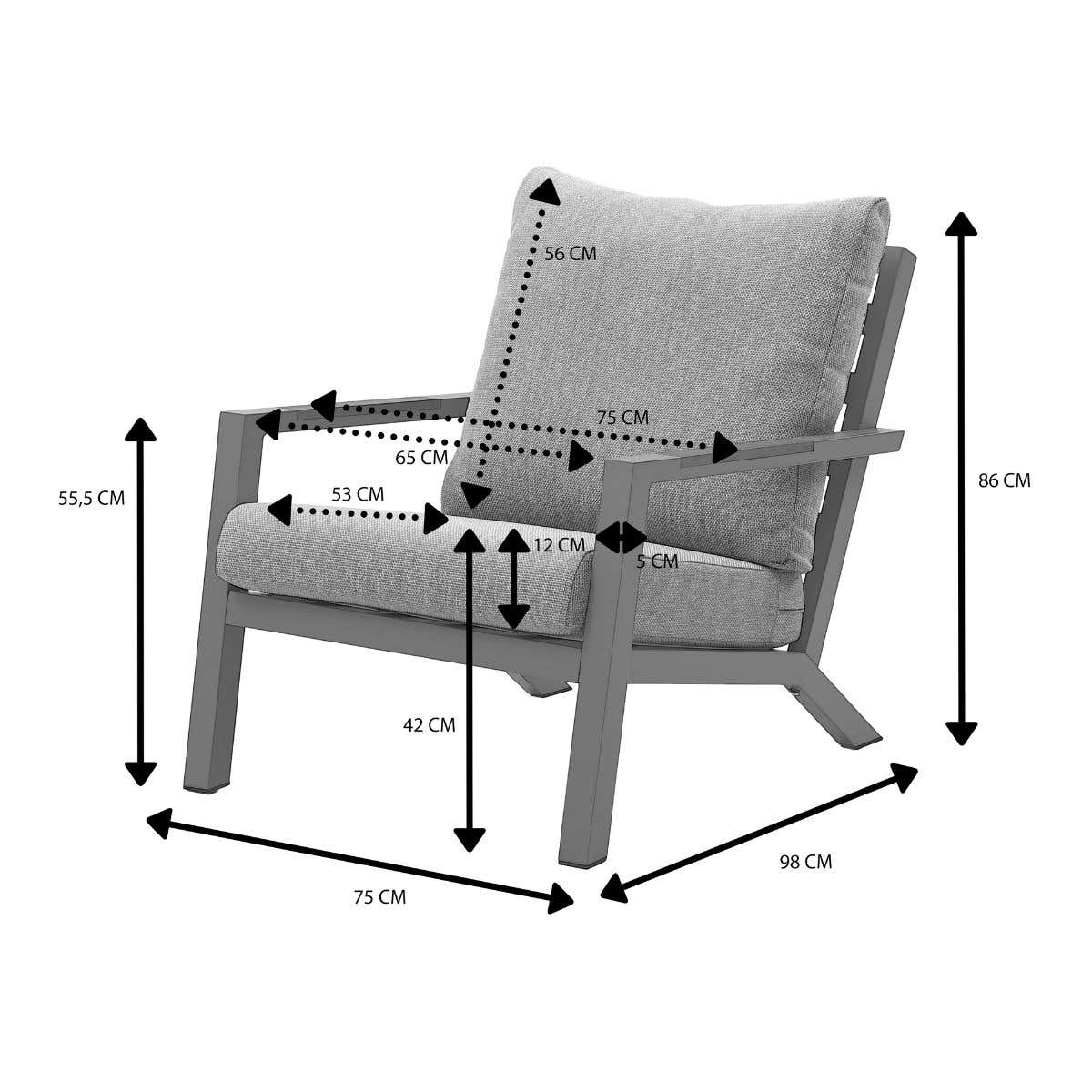 Royal Seasons Fauteuil Solare Espresso 75 x 90 x 79 cm