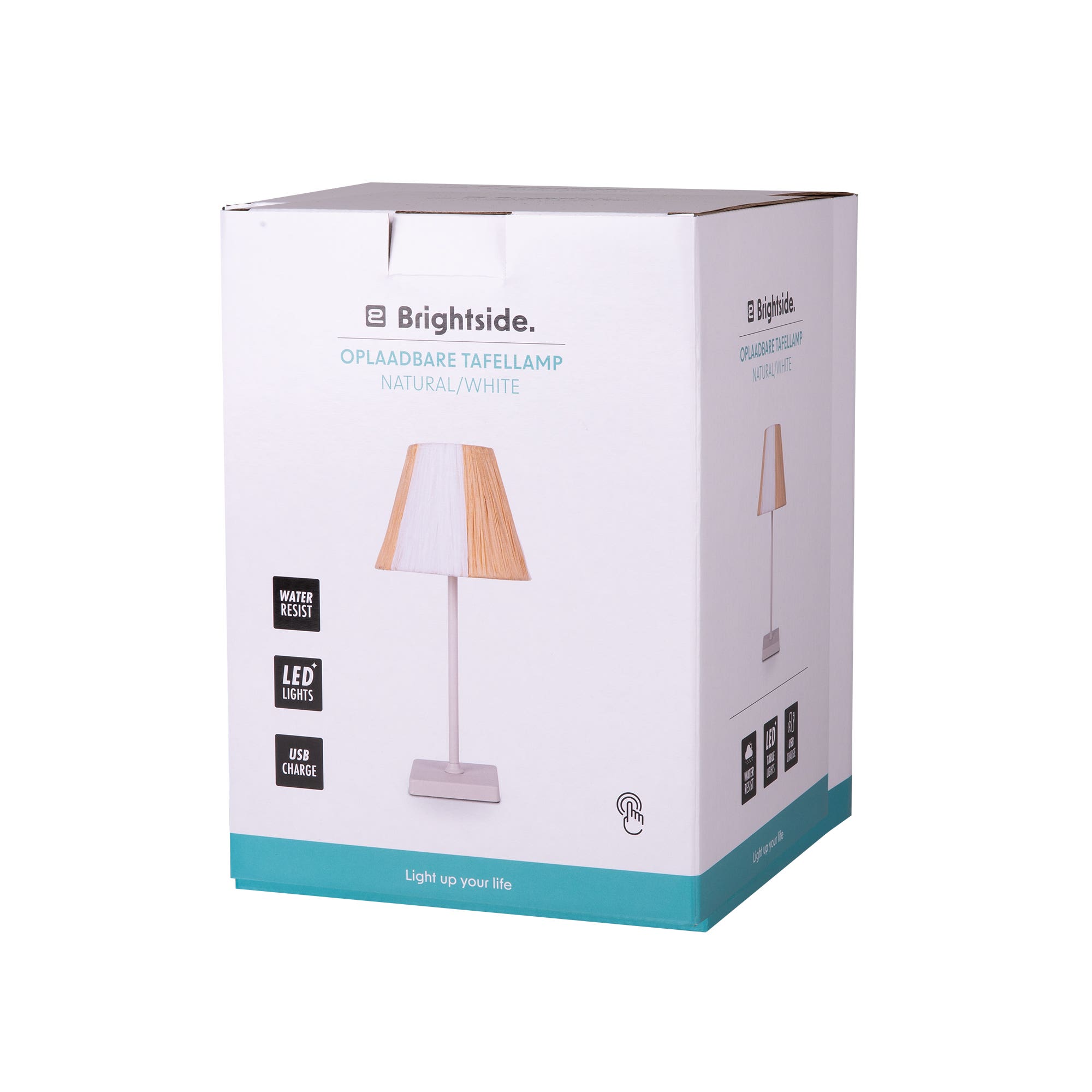De Bosrand Tafellamp Oplaadbaar Wit Naturel 36.5 x 15 cm