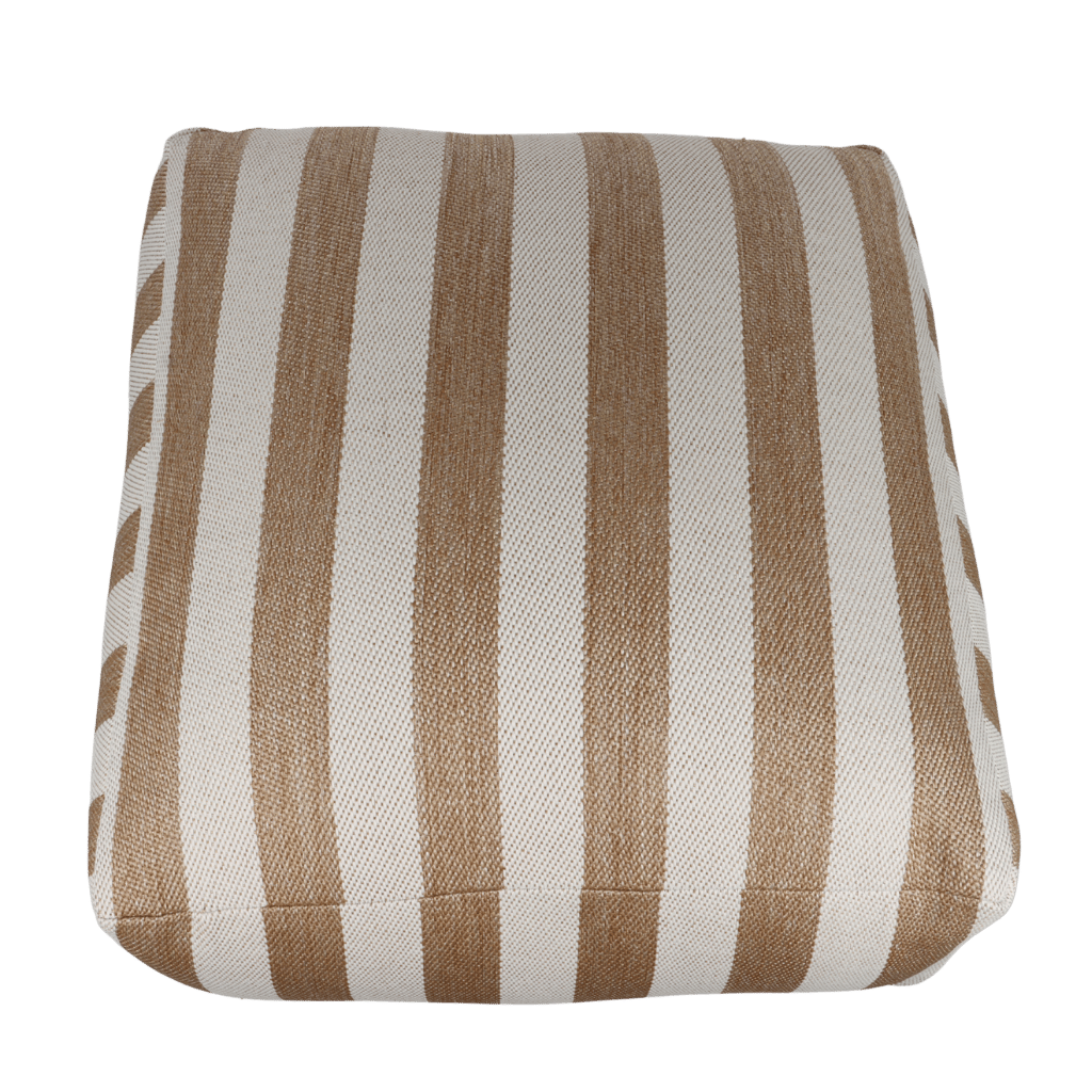De Bosrand Poef Stripes Natural White 60 x 60 x 25 cm