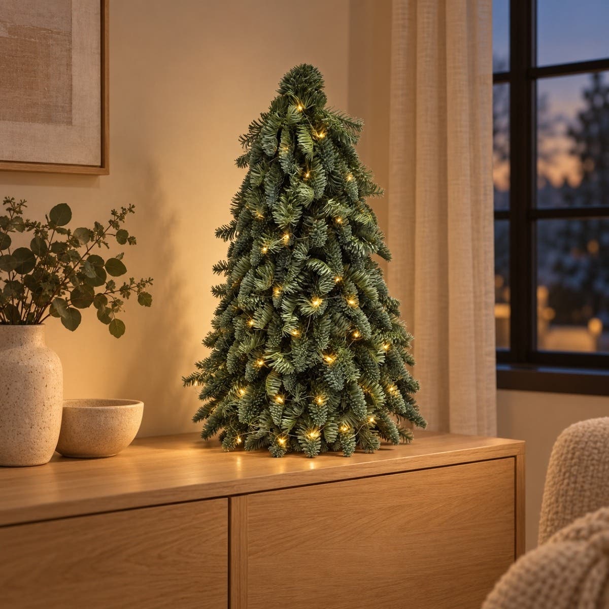 Evergreen Kunstkerstboom Nobilis Groen met Verlichting 60 x 55 cm