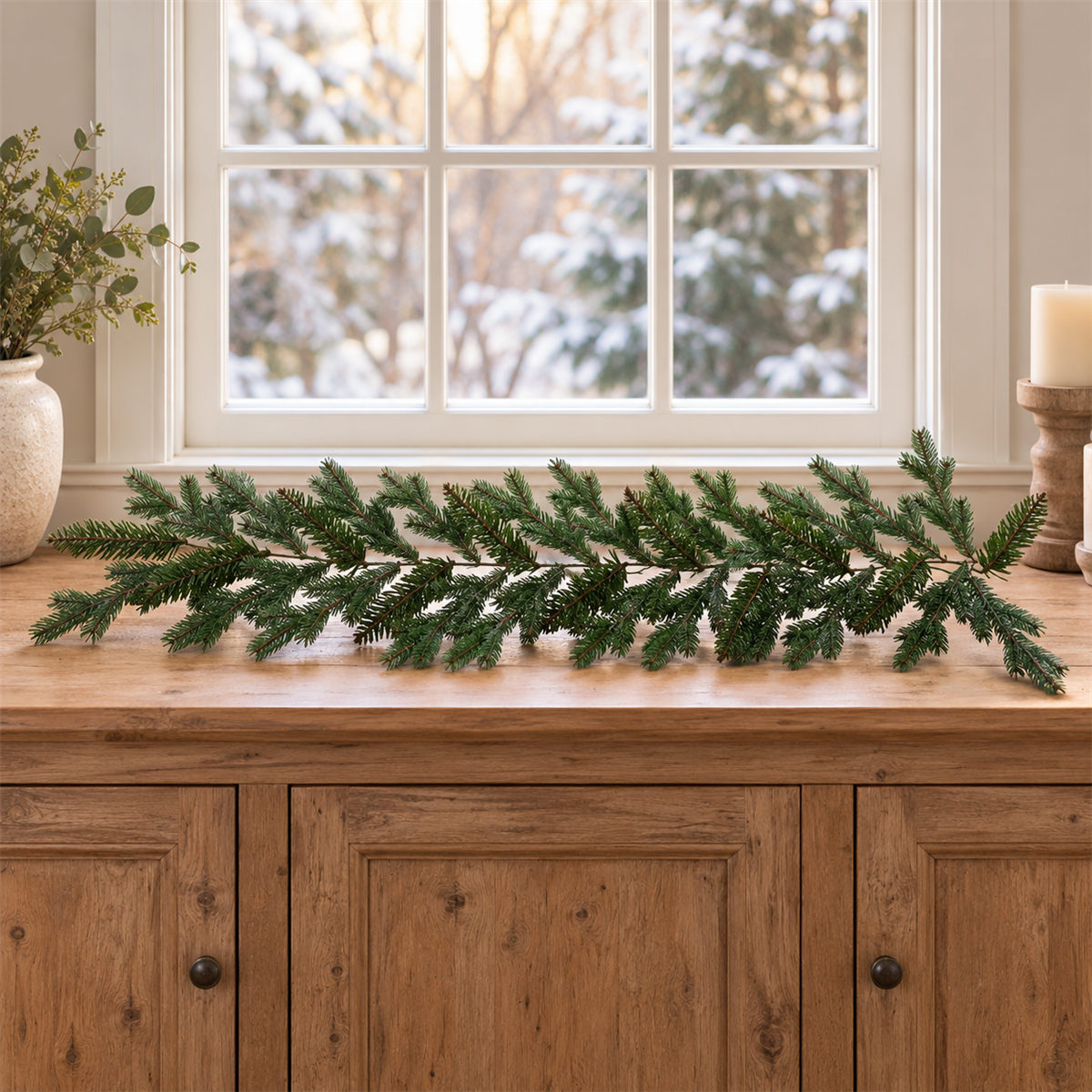 Evergreen Kerstkrans Kunstkerstslinger Janga Groen 120 x 35 cm