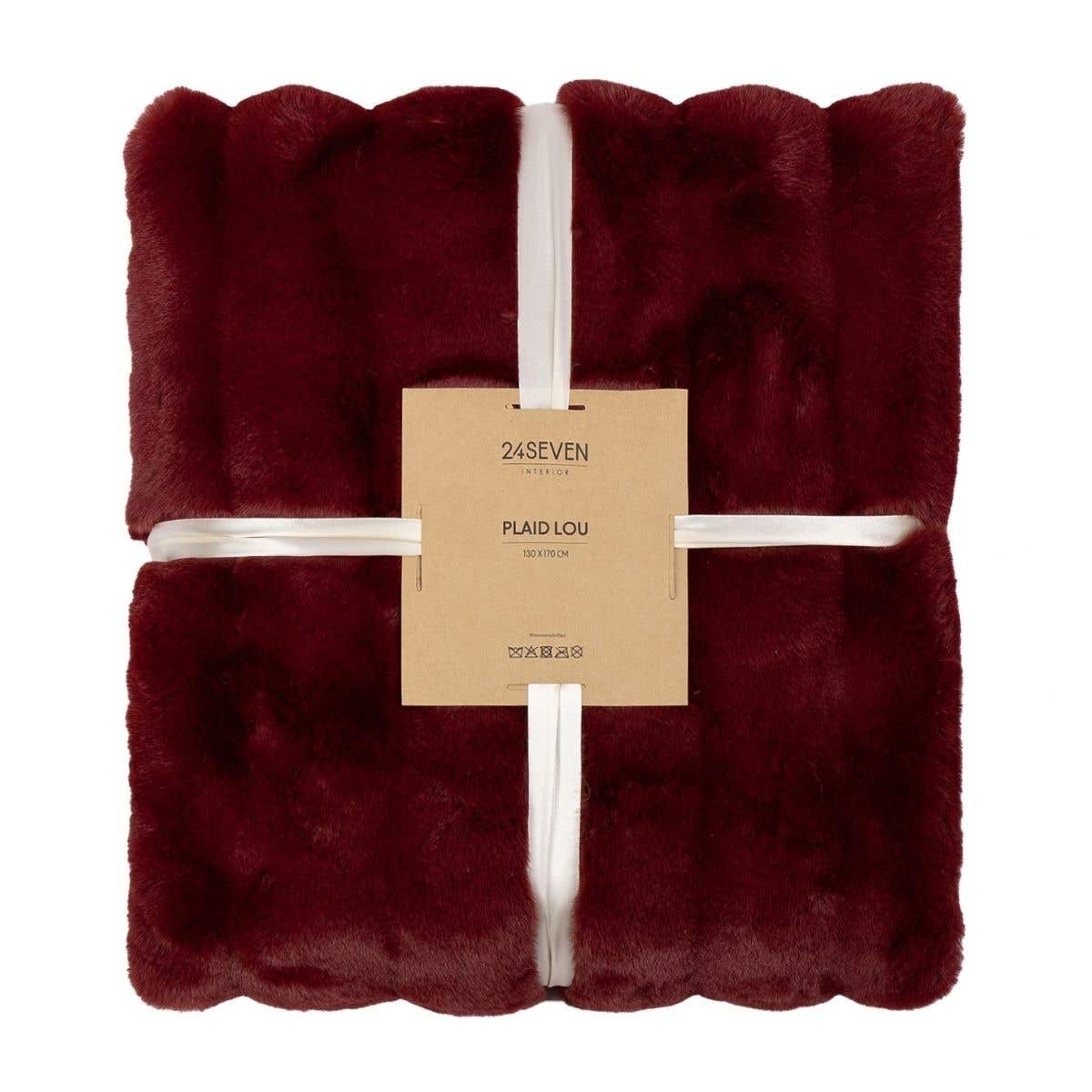 24Seven Plaid Lou Merlot 130 x 170 cm
