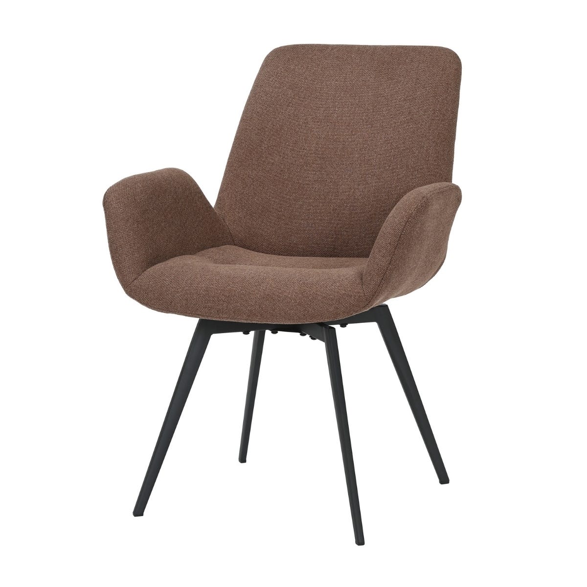 24Seven Draaibare Eetkamerstoel Metalen Onderstel Matteo Choco 61 x 61 x 84 cm