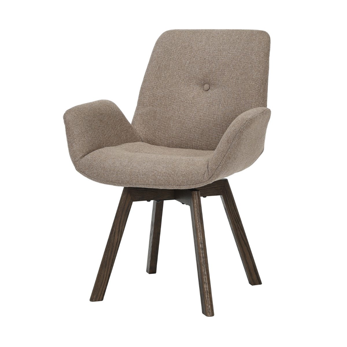 24Seven Draaibare Eetkamerstoel Houten Onderstel Matteo Liver 64 x 64 x 87 cm