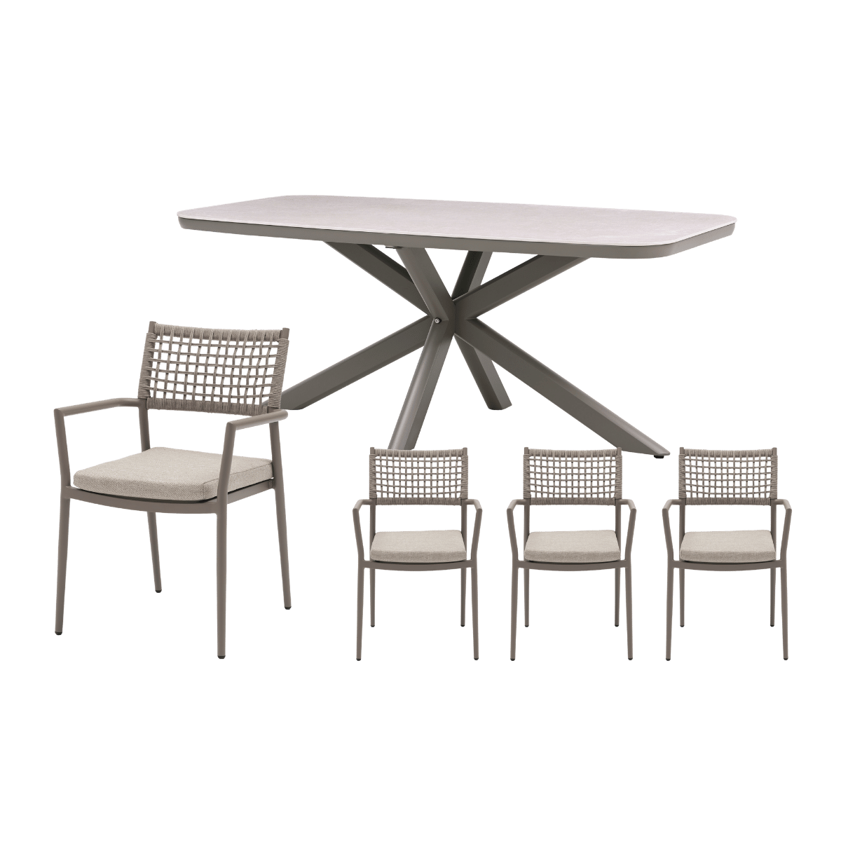 Royal Seasons Diningset 4-zits Solare Espresso