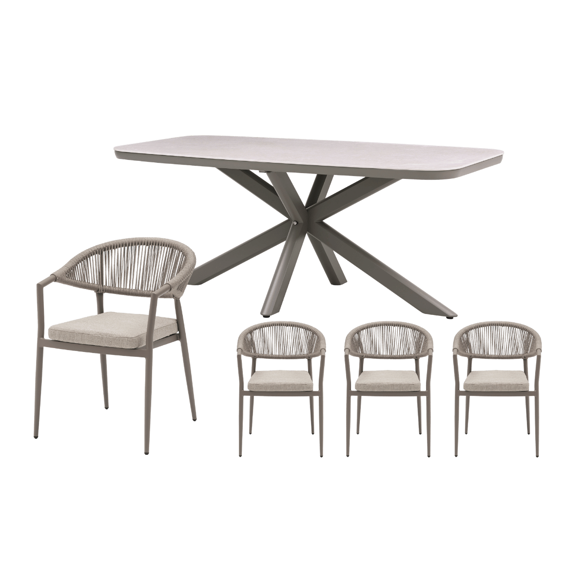 Royal Seasons Diningset 4-zits Bo Espresso