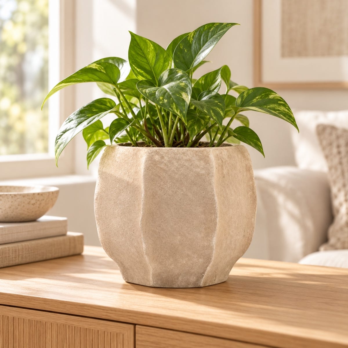 De Bosrand Bloempot Beige 35 x 39 cm