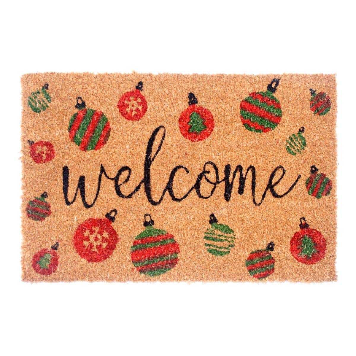 De Bosrand Deurmat Kokos Welcome Baubles 40 x 60 cm
