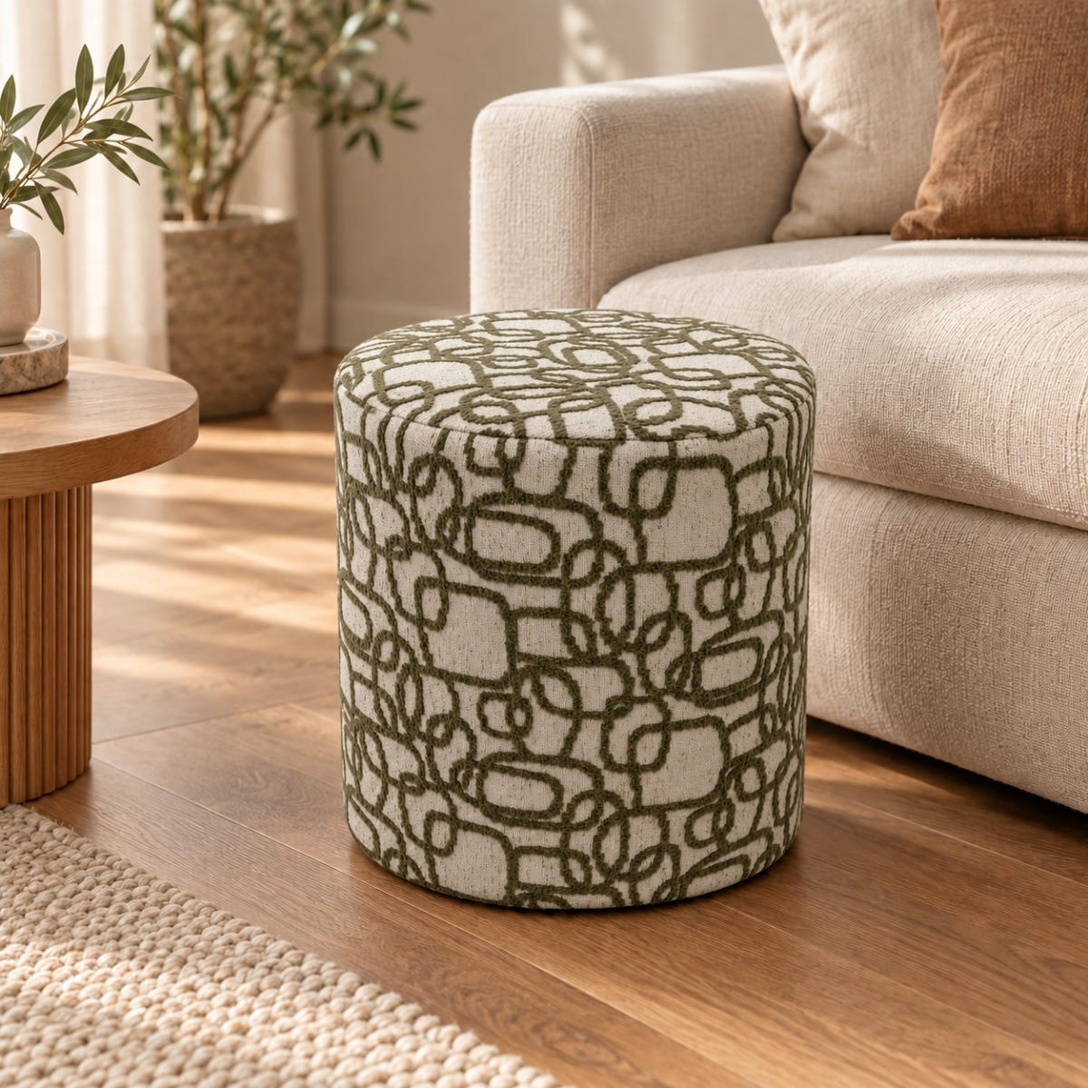 De Bosrand Poef Groen 40 x 35 cm