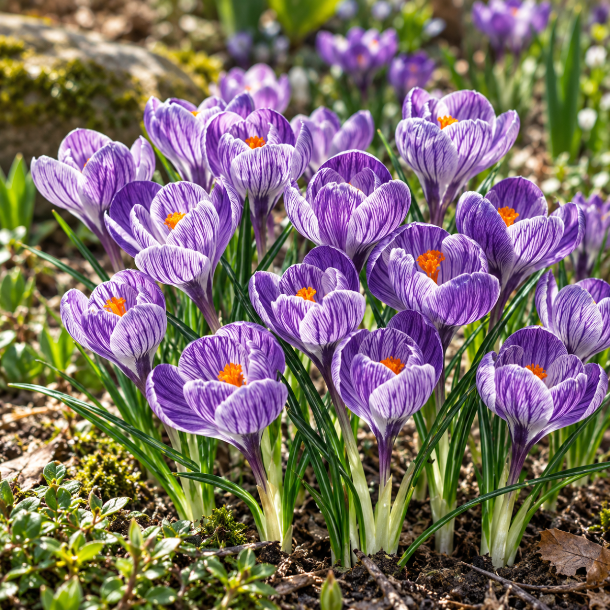 Pure Bulbs Bloembollen Krokus (Crocus 'Large Flowering Striped') 10 stuks