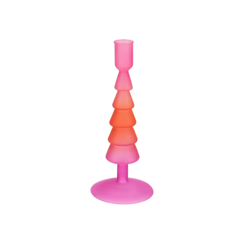 Theelichthouder Nova dennenboom fuchsia 9 x 22