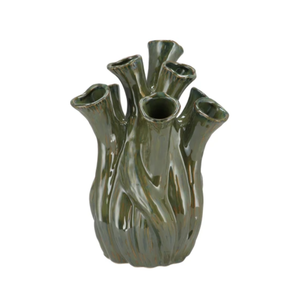 Milou majestic green vase aglio organic 22 x 29 cm