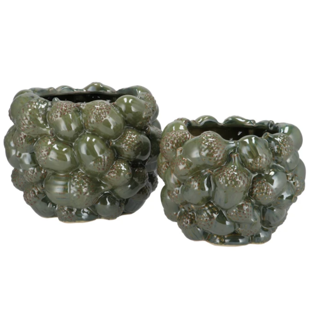 Milou bloempot eikels majestic groen 20 x 16 cm